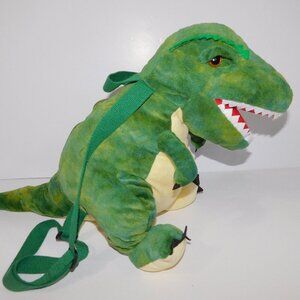 Green T Rex Dinosaur Backpack 16" Plush Stuffed Green Child Toddler Kids